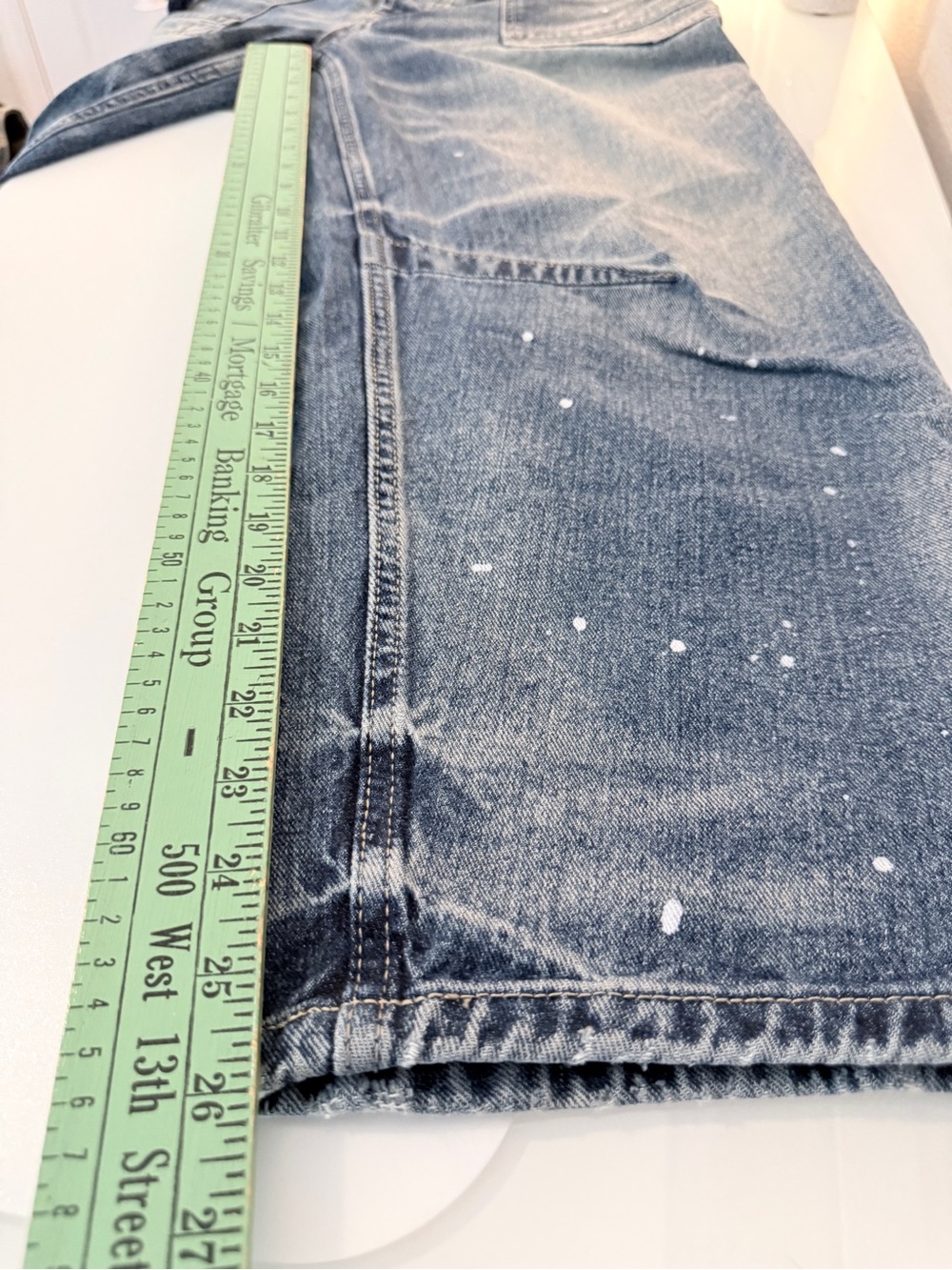Flamingals Paint Splatter Grommet Wide Leg Cargo Jeans Size XL - Picture 8 of 8